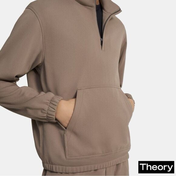 Theory **NWT** Reeve Half-Zip Trainer in Fossil - Picture 5 of 9